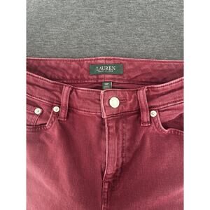 Lauren Ralph Lauren Straight Leg Jeans Women's 10P Burgundy Wine Stretch Denim